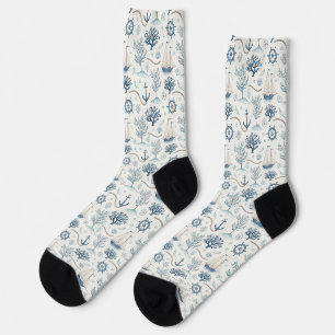 Küstenleben Ozeane Blau Socken