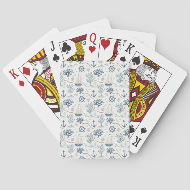 Küstenleben Ozeane Blau Spielkarten (Rückseite)