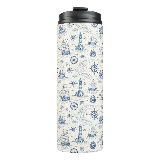 Küstenleben Ozeane Blau Thermosbecher (Vorderseite)