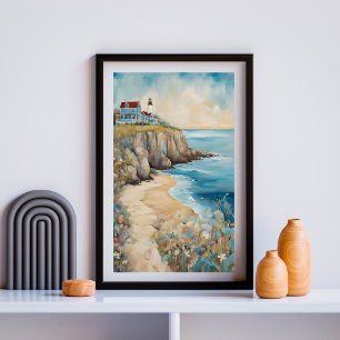 Küstenleuchtturm-Flucht Poster