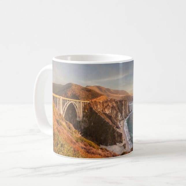 Küstenlinie | Bixby Bridge, Big Sur California Kaffeetasse (Vorderseite Links)