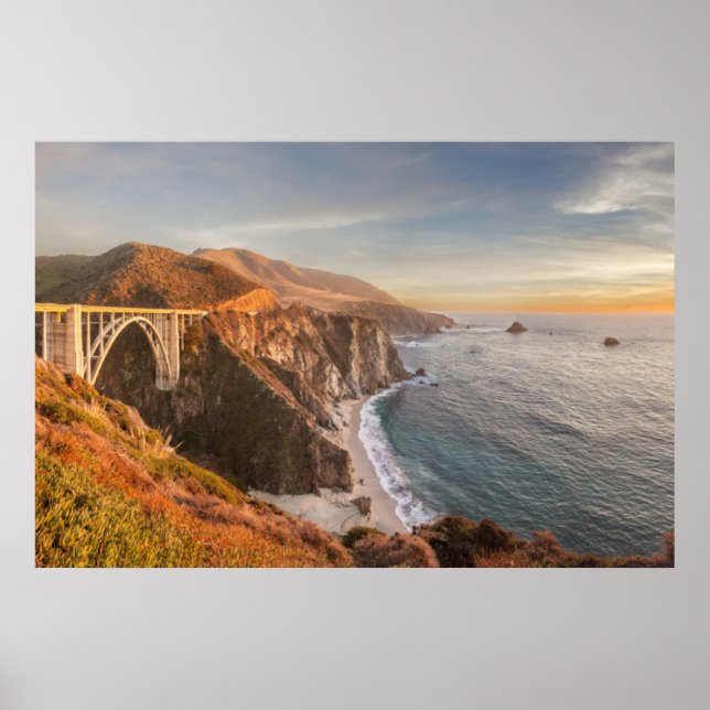 Küstenlinie | Bixby Bridge, Big Sur California Poster (Vorne)