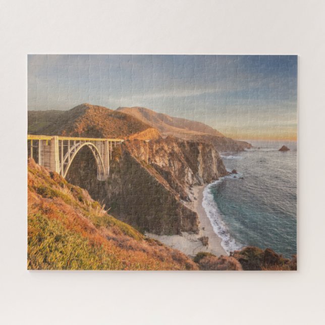 Küstenlinie | Bixby Bridge, Big Sur California Puzzle (Horizontal)