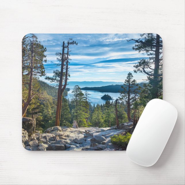 Küstenlinie | Emerald Bay, Lake Tahoe, Kalifornien Mousepad (Mit Mouse)