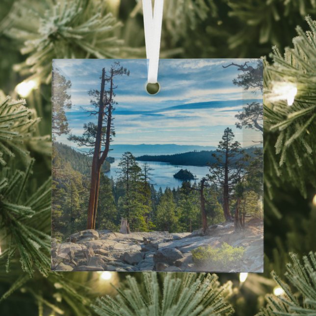 Küstenlinie | Emerald Bay, Lake Tahoe, Kalifornien Ornament Aus Glas (Insitu)