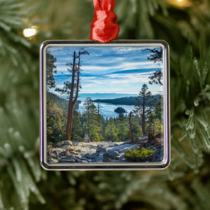 Küstenlinie   Emerald Bay, Lake Tahoe, Kalifornien Ornament Aus Metall