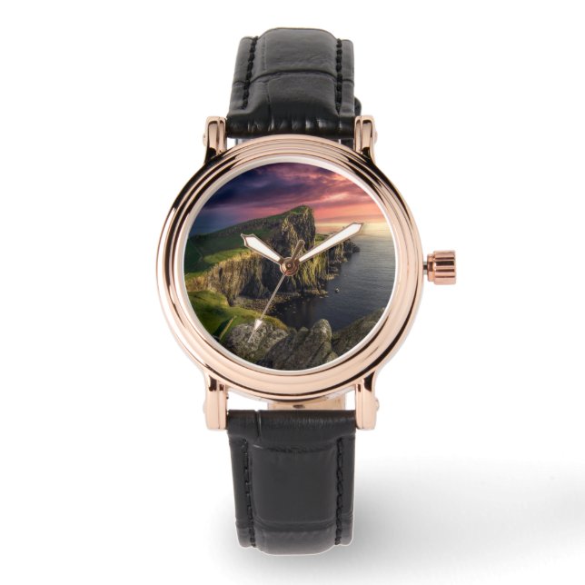 Küstenlinie | Insel Skye, Schottland Armbanduhr (Vorderseite)