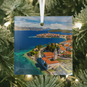 Küstenlinie   Korcula Town, Korcula Island, Kroati Ornament Aus Glas