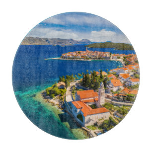 Küstenlinie Korcula Town, Korcula Island, Kroati Schneidebrett