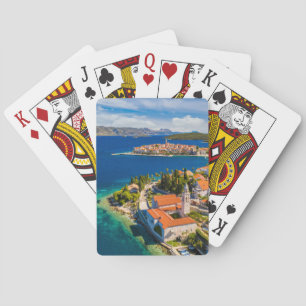 Küstenlinie   Korcula Town, Korcula Island, Kroati Spielkarten