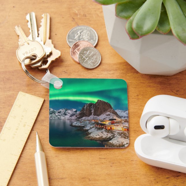 Küstenlinie | Lofoten Islands, Hamnoy, Norwegen Schlüsselanhänger (Schreibtisch)