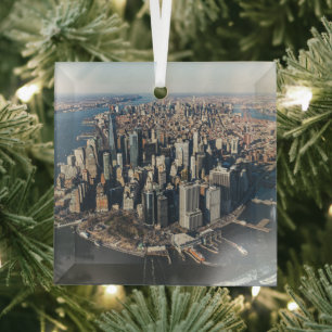 Küstenlinie Manhattan, New York City Ornament Aus Glas