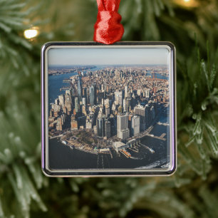 Küstenlinie   Manhattan, New York City Ornament Aus Metall