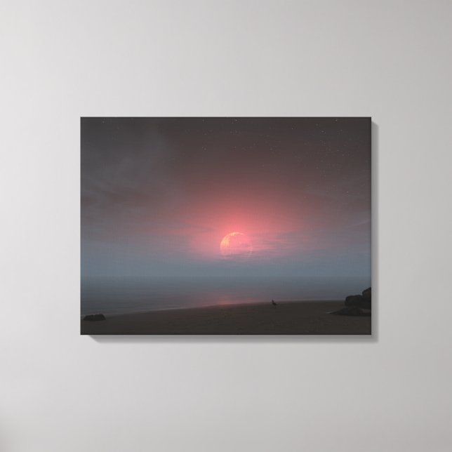 Küstenlinie (Nacht) Leinwanddruck (Vorderseite)