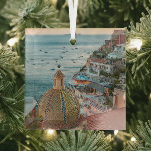 Küstenlinie   Positano, Amalfi Coast, Italien Ornament Aus Glas