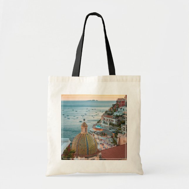 Küstenlinie | Positano, Amalfi Coast, Italien Tragetasche (Vorne)