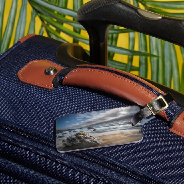 Küstenlinie | Stormy Big Sur, Kalifornien Gepäckanhänger (Vorderseite Insitu 3)