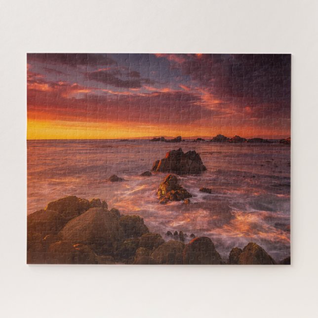 Küstenlinie | Sunset Pacific Grove Carmel Californ Puzzle (Horizontal)