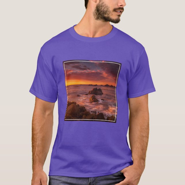 Küstenlinie | Sunset Pacific Grove Carmel Californ T-Shirt (Vorderseite)
