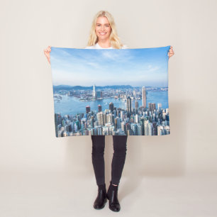Küstenlinie Tsim Sha Tsu, Hong Kong Island, Asie Fleecedecke
