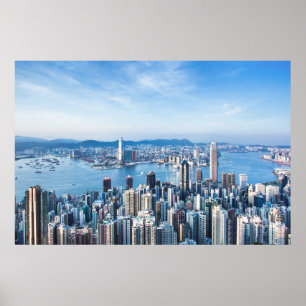 Küstenlinie   Tsim Sha Tsu, Hong Kong Island, Asie Poster