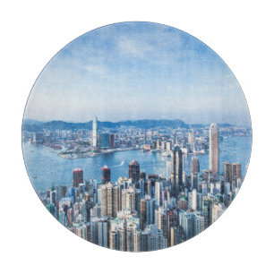 Küstenlinie   Tsim Sha Tsu, Hong Kong Island, Asie Schneidebrett