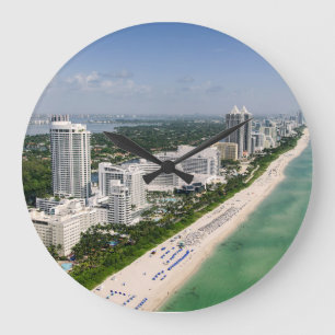 Küstenlinie Urban Beach, Miami, Florida Große Wanduhr