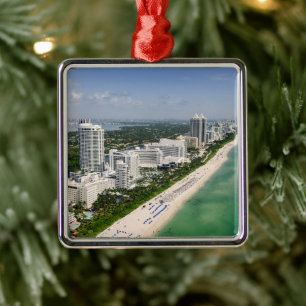 Küstenlinie   Urban Beach, Miami, Florida Ornament Aus Metall