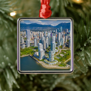 Küstenlinie Vancouver, British Columbia, Kanada Ornament Aus Metall