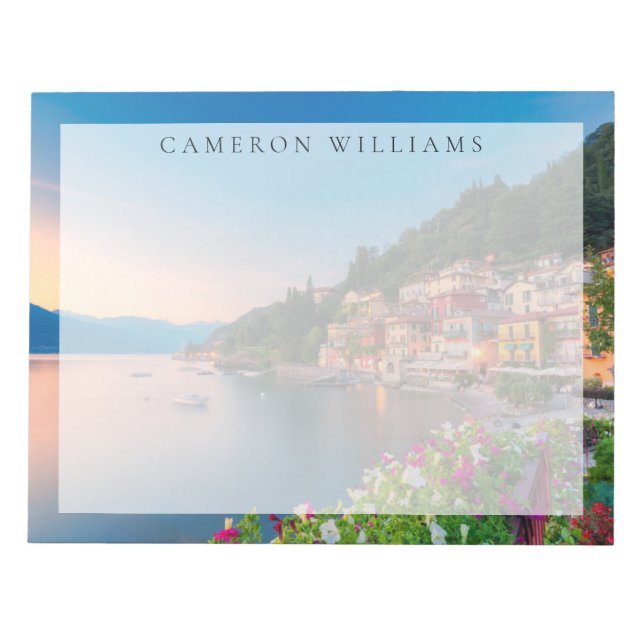 Küstenlinie | Varenna, Lombardei, Italien Notizblock (Vorderseite)