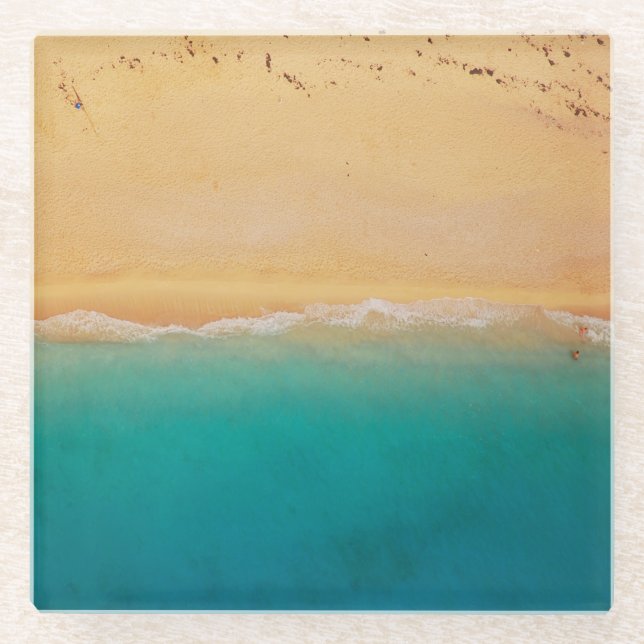 Küstenlinie von oben glasuntersetzer (Vorderseite)