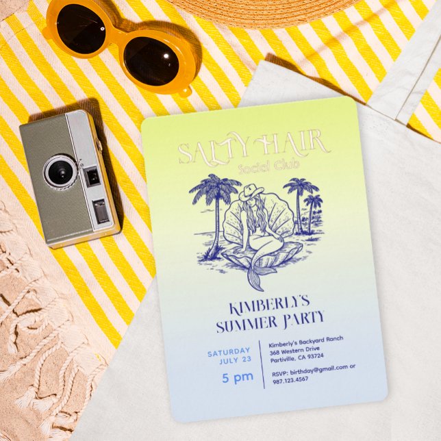 Küstenmedaille Cowgirl Summer Party Rose Gold Folieneinladung (Von Creator hochgeladen)