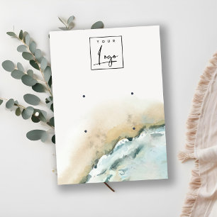 Küstenmeer Wave Sandstrand 2 Earring Display Visitenkarte