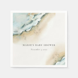 Küstenmeer Waves Sand Beach Nautical Baby Dusche Serviette