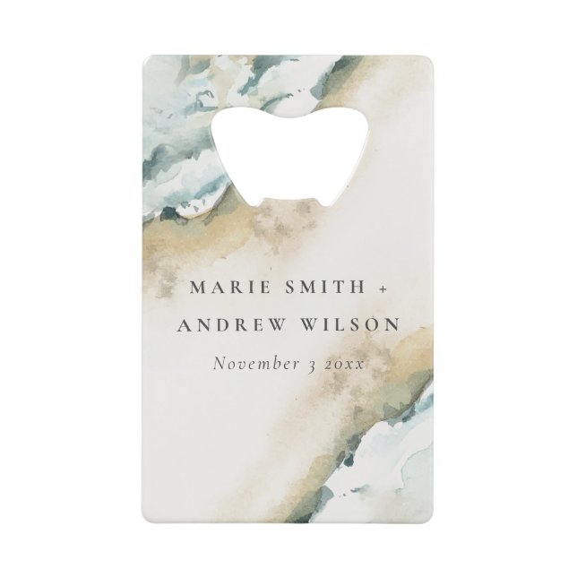 Küstenmeer-Waves Sand Beach Schönheit Hochzeit Geldbeutel Flaschenöffner (Vorderseite)