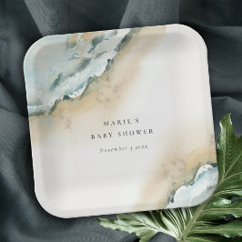 Küstenmeer-Waves Sand Beach Schönheit Hochzeit Pappteller