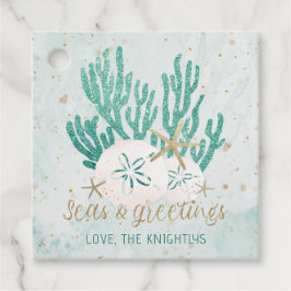 Küstenmeere & Grüße Türkisfarbener Glitzer Geschenkanhänger