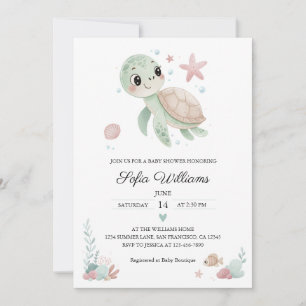 Küstenmeeresschildkröte-Baby-Shower-Einladung Einladung