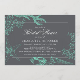 Küstenmeerkoralle Nautical Theme Brautparty Einladung