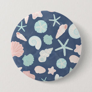 Küstenmuscheln Strand & Ozean Design Button