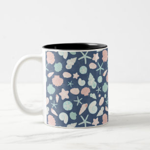 Küstenmuscheln Strand & Ozean Design Zweifarbige Tasse