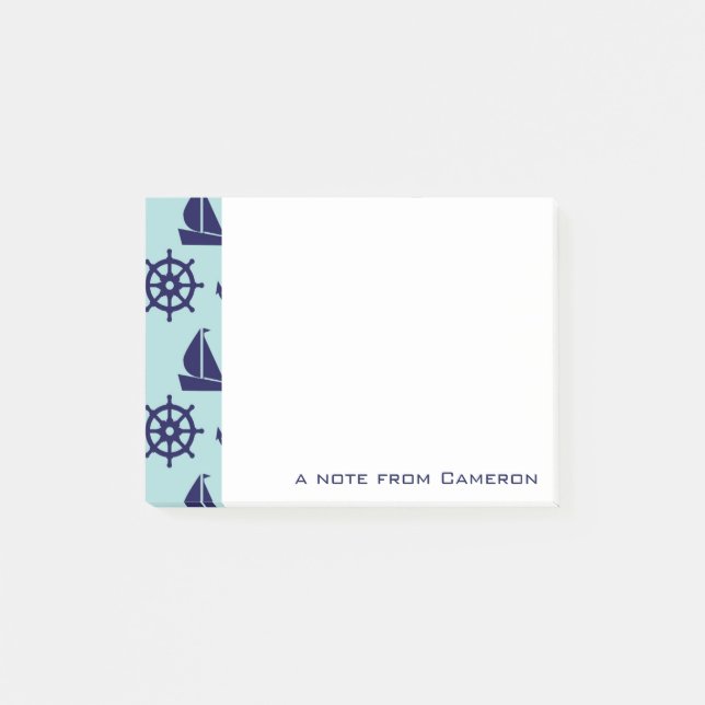 Küstenmuster| Name hinzufügen Post-it Klebezettel (Vorderseite)
