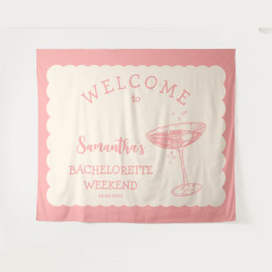 Küstennachbildung in Rosa Junggesellinnen-Abschied Wandteppich