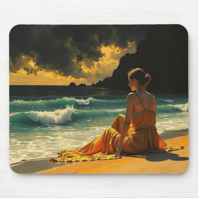 Küstennacht Strandreflexion   Mousepad (Vorne)