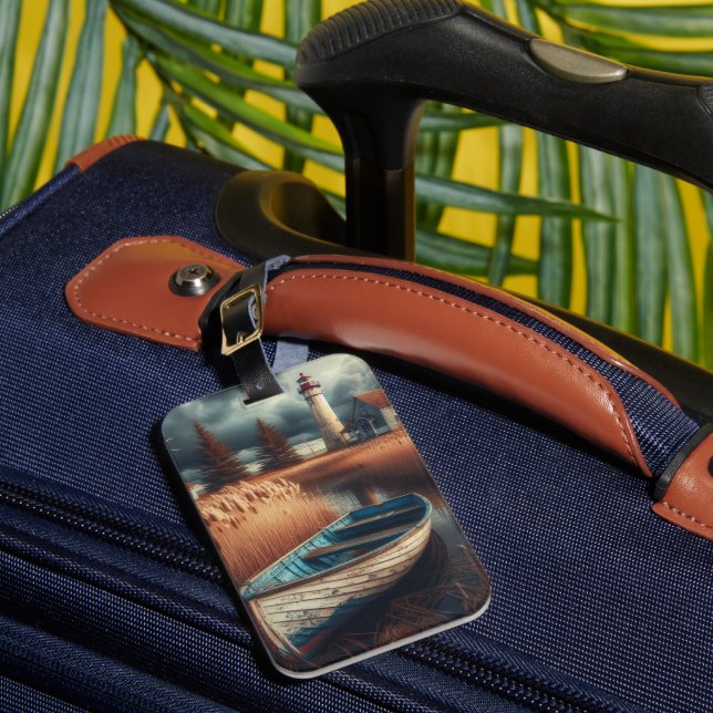 Küstennähe: Leuchtturm und Rowboat Gepäckanhänger (Vorderseite Insitu 1)