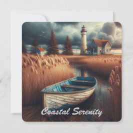 Küstennähe: Leuchtturm und Rowboat Karte