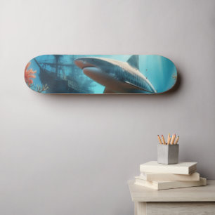 Küstennaher Tigerhai & Korallenriff Skateboard