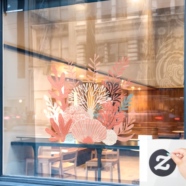 Küstennahes Korallenriff Fensteraufkleber (Café-Fenster)