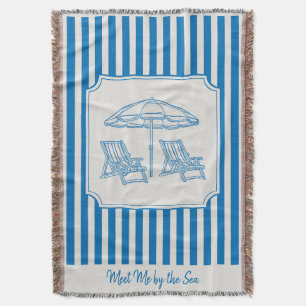 Küstennahes Strandfeeling Blaue Streifen Decke
