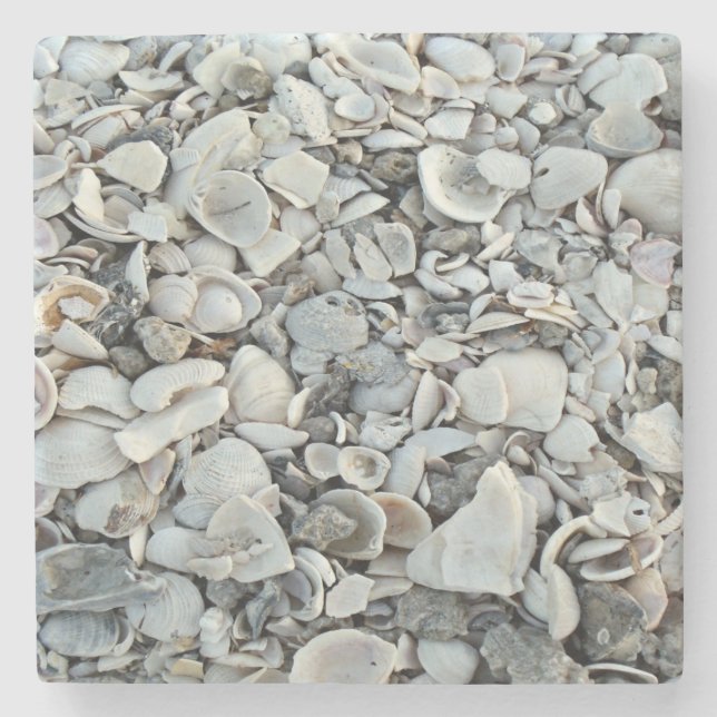 Küstennatur-Schalenmuster Steinuntersetzer (Vorderseite)